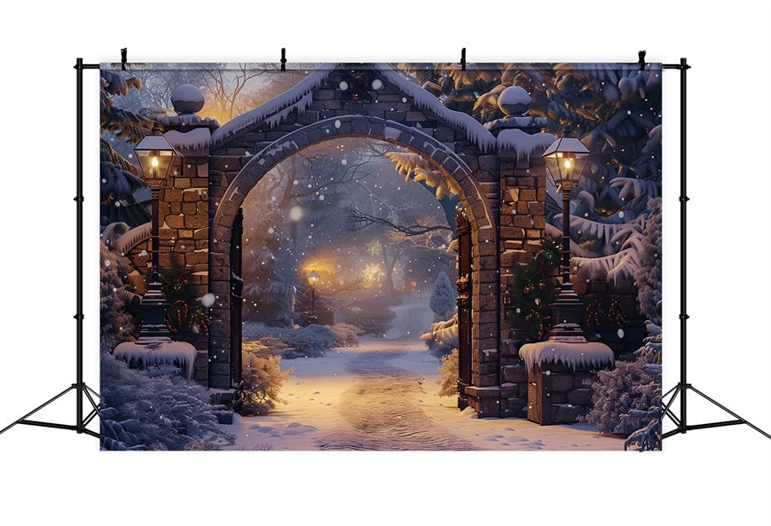 Christmas Serene Snowy Path Arch Backdrop BRP8-61