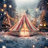 Christmas Tent Amid Snowy Trees Backdrop BRP8-69