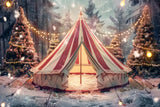 Christmas Tent Amid Snowy Trees Backdrop BRP8-69