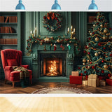 Christmas Elegant Fireplace Charm Backdrop BRP8-8