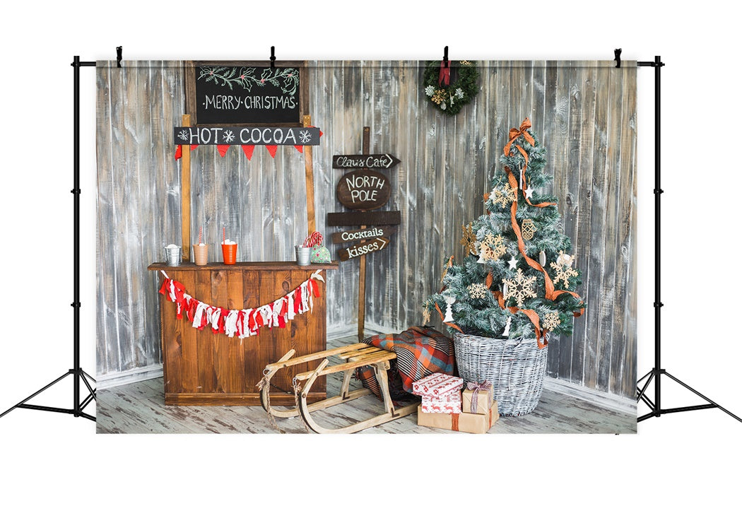 Christmas Hot Cocoa Corner Backdrop BRP8-84