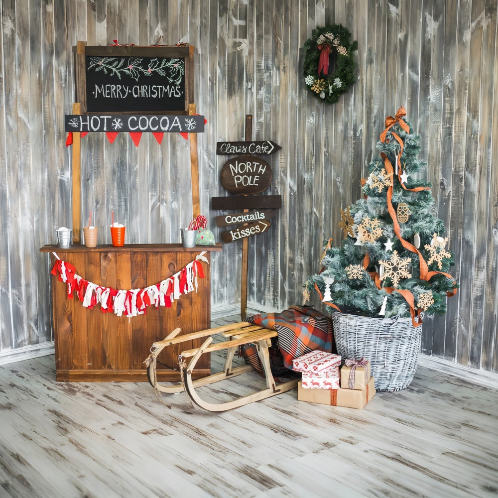 Christmas Hot Cocoa Corner Backdrop BRP8-84