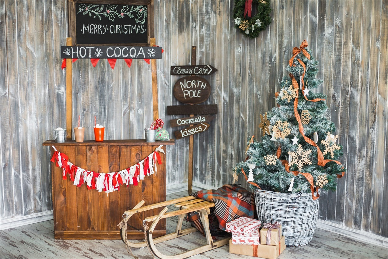 Christmas Hot Cocoa Corner Backdrop BRP8-84