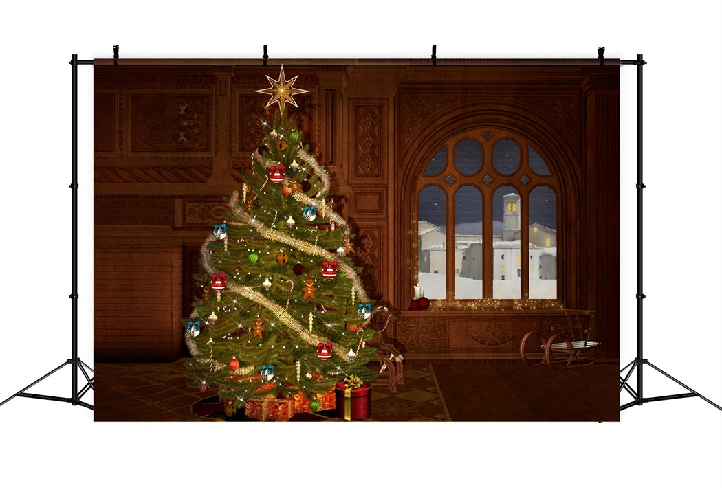 Christmas Heritage Holiday Tree Backdrop BRP8-87