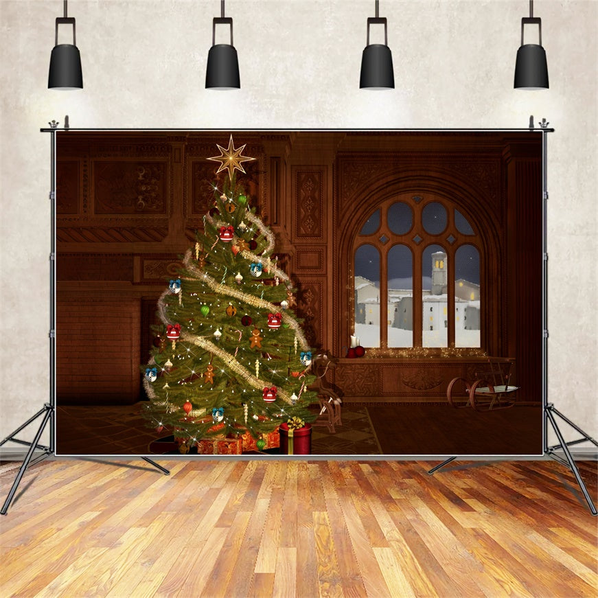 Christmas Heritage Holiday Tree Backdrop BRP8-87