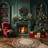 Christmas Elegant Fireplace Charm Backdrop BRP8-8