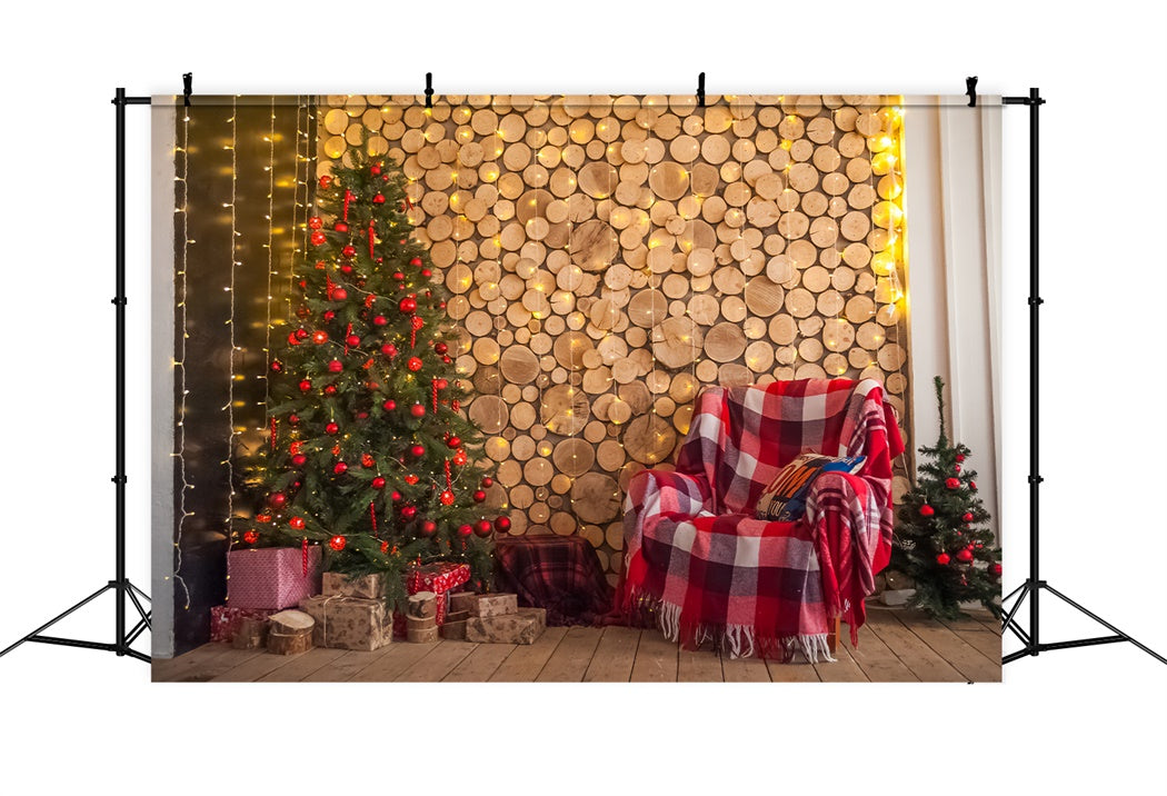 Christmas Woodpile Hearthside Backdrop BRP8-91