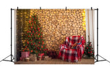 Christmas Woodpile Hearthside Backdrop BRP8-91