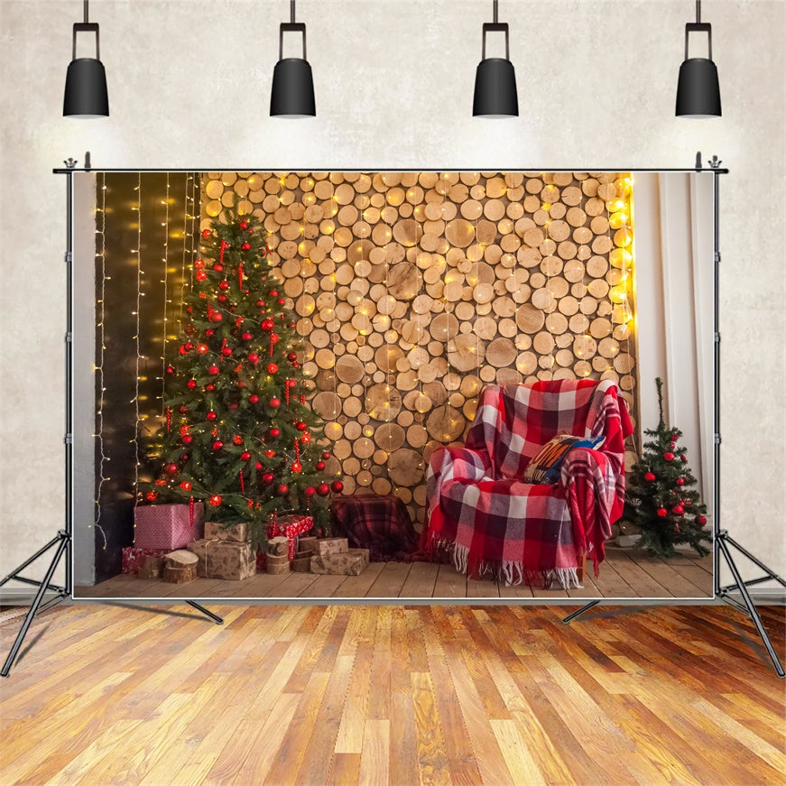 Christmas Woodpile Hearthside Backdrop BRP8-91