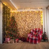 Christmas Woodpile Hearthside Backdrop BRP8-91