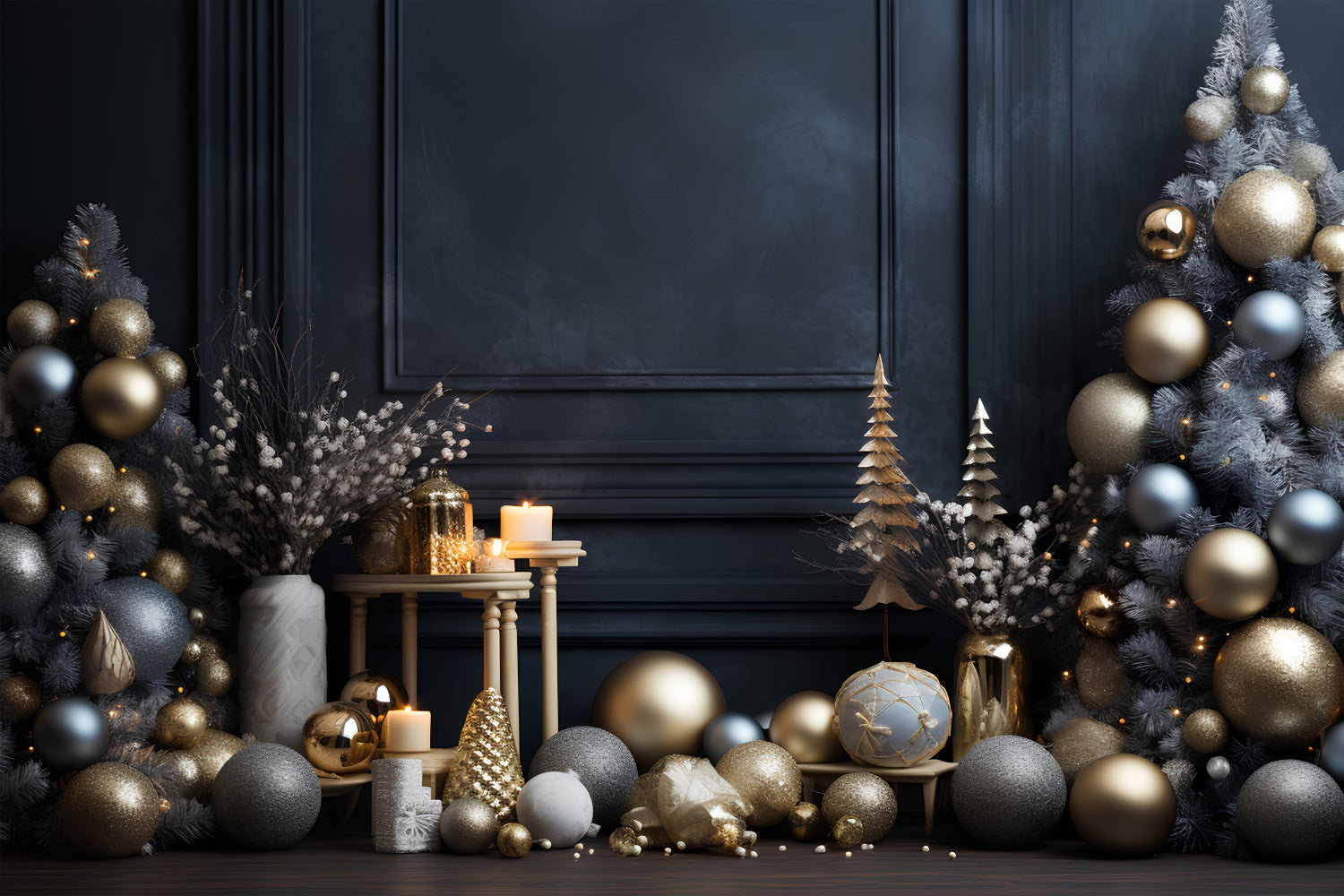 Christmas Gold and Silver Glamour Backdrop BRP8-92