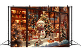 Christmas Snowman and Gifts Window Backdrop BRP8-95