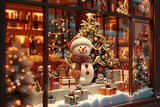 Christmas Snowman and Gifts Window Backdrop BRP8-95