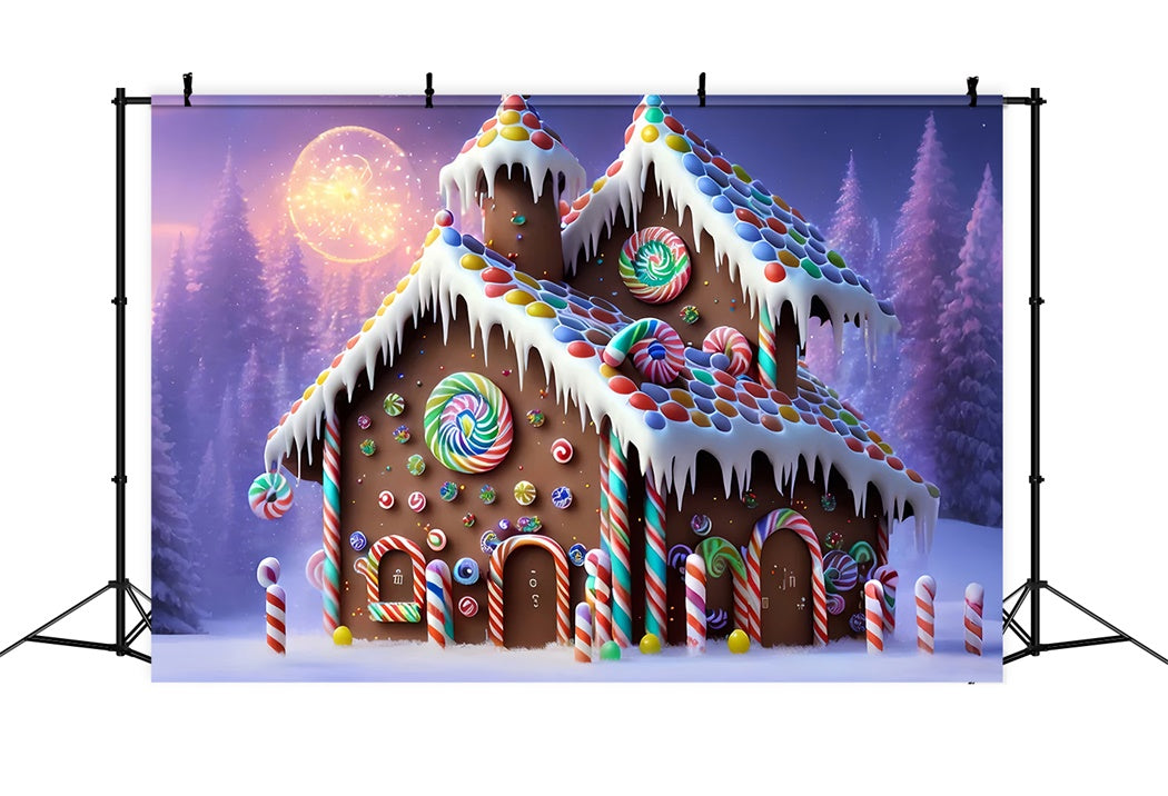 Christmas Magical Frosty Gingerbread Cottage Backdrop BRP8-97