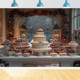 Christmas Dessert Table Snowy Cakes Backdrop BRP9-115