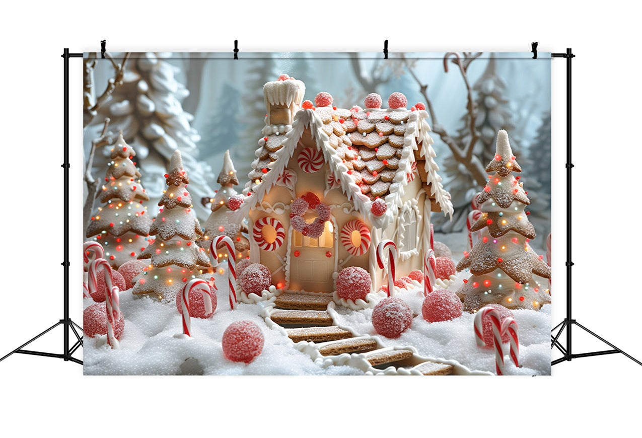 Sugary Snowy Candyland Christmas Village Backdrop BRP9-126