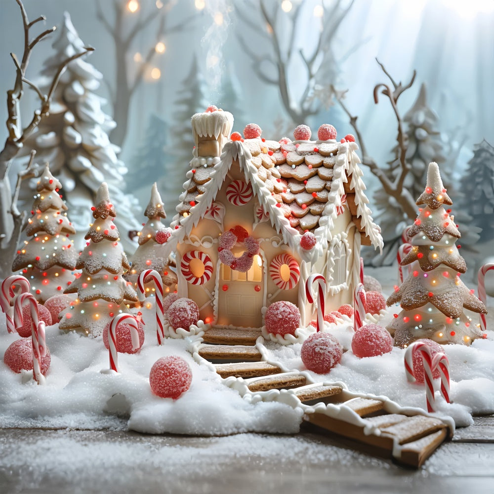 Sugary Snowy Candyland Christmas Village Backdrop BRP9-126