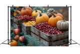 Harvest Wooden Crates Pumpkins Fruit Backdrop BRP9-136