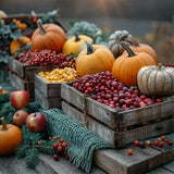 Harvest Wooden Crates Pumpkins Fruit Backdrop BRP9-136