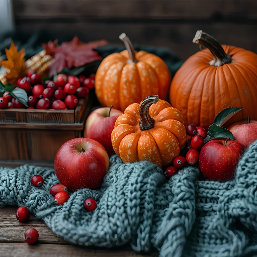 Fall Harvest Apple Pumpkin Arrangement Backdrop BRP9-137