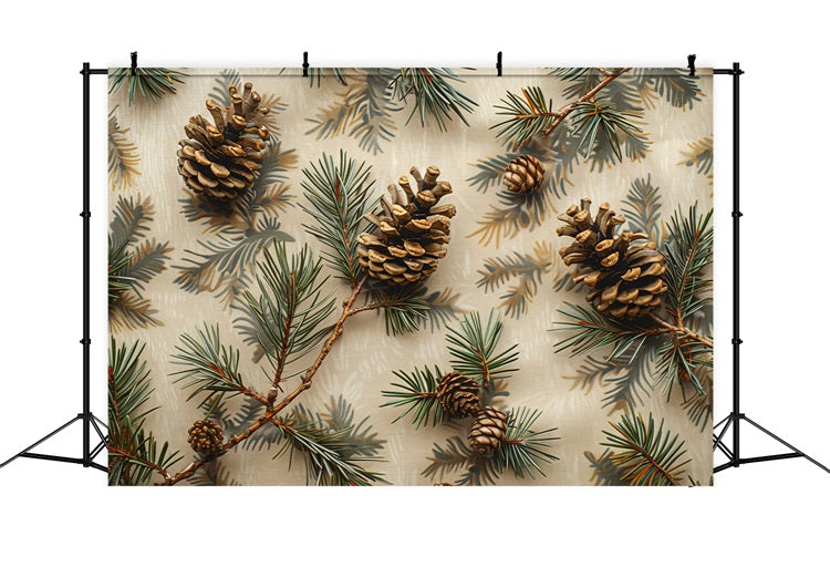 Pine Cones Evergreen Fall Neutral Backdrop BRP9-140