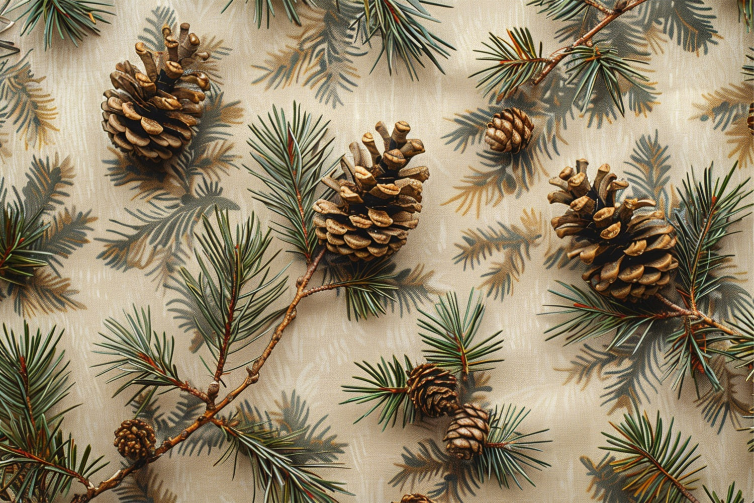 Pine Cones Evergreen Fall Neutral Backdrop BRP9-140