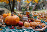 Warm Autumn Picnic Pumpkins Seasonal Delights Backdrop BRP9-144