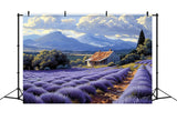 Purple Lavender Fields Fall Rustic Farmhouse Backdrop BRP9-154