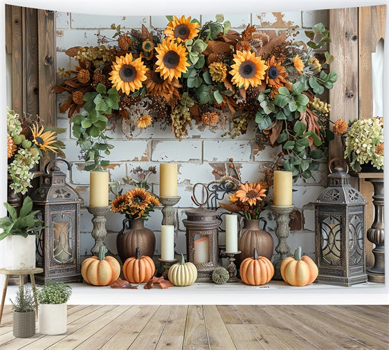 Warm Autumn Candles Sunflower Accents Decor BRP9-159