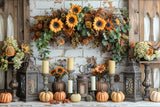 Warm Autumn Candles Sunflower Accents Decor BRP9-159