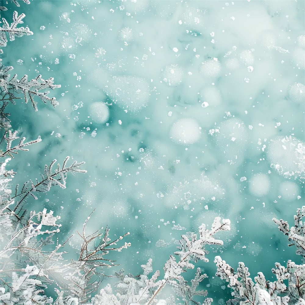 Snowy Frozen Pine Forest Floor Backdrop BRP9-16