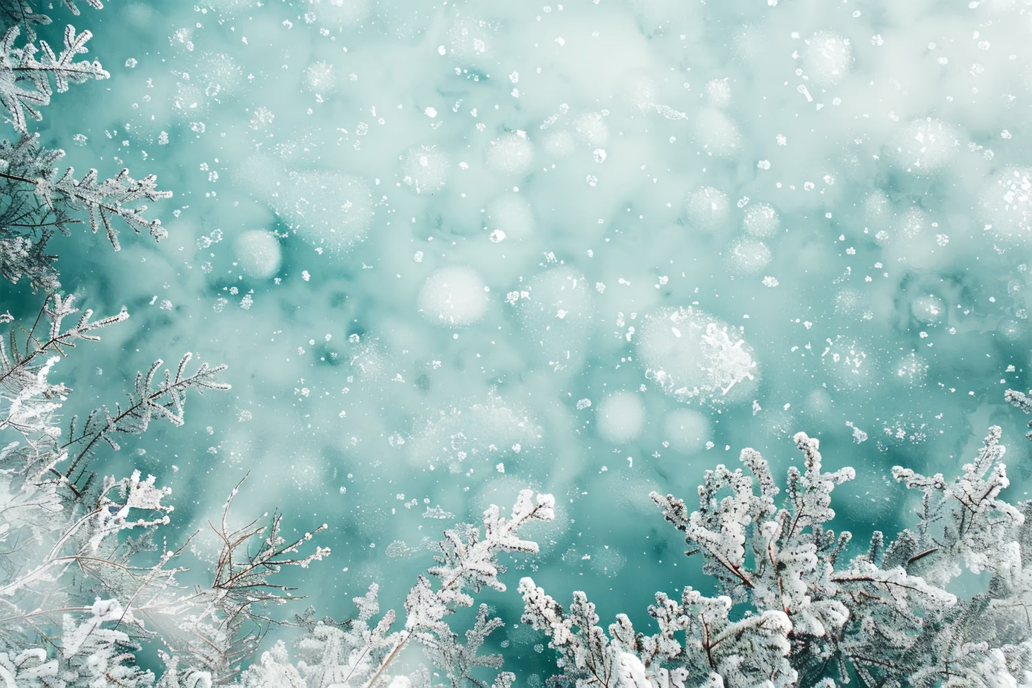 Snowy Frozen Pine Forest Floor Backdrop BRP9-16