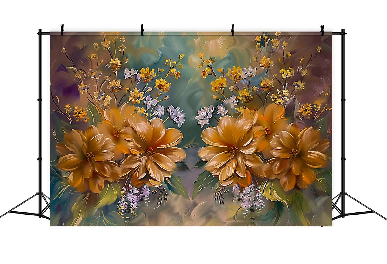 Autumn Flowers Bloom Abstract Fall Art Design BRP9-161