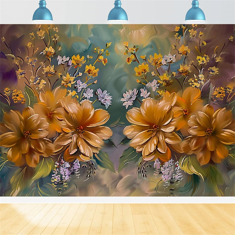 Autumn Flowers Bloom Abstract Fall Art Design BRP9-161