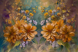 Autumn Flowers Bloom Abstract Fall Art Design BRP9-161