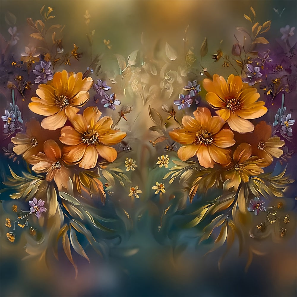 Golden Floral Abundance Subtle Fall Hues Backdrop BRP9-162