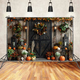 Barn Door Wreaths Fall Harvest Pumpkins Backdrop BRP9-165