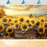 Sunflower Garden Autumn Light Butterflies Backdrop BRP9-182