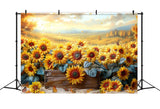 Sunflowers Autumn Falling Petals Light Backdrop BRP9-184