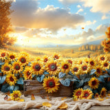 Sunflowers Autumn Falling Petals Light Backdrop BRP9-184