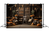 Cozy Fall Indoor Pumpkins Warm Lighting Backdrop BRP9-191