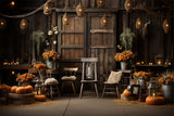 Cozy Fall Indoor Pumpkins Warm Lighting Backdrop BRP9-191