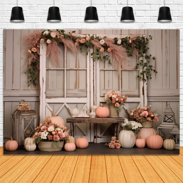 Rustic Fall Windows Pastel Pumpkin Decor BRP9-196