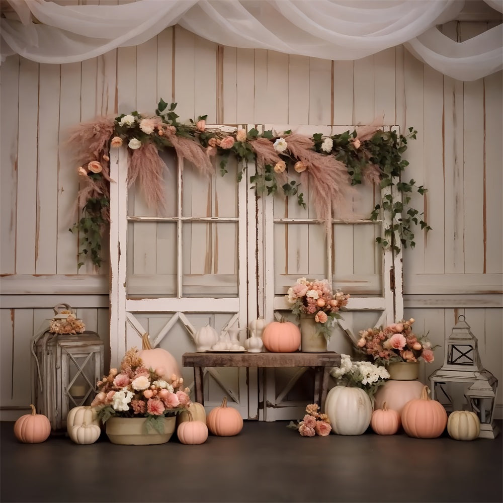 Rustic Fall Windows Pastel Pumpkin Decor BRP9-196