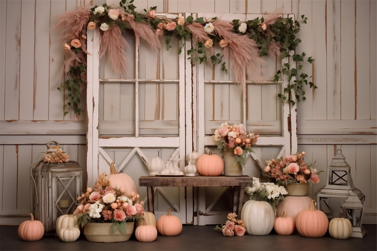 Rustic Fall Windows Pastel Pumpkin Decor BRP9-196