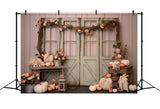 Autumn Floral Pumpkin Styled Window Backdrop BRP9-197