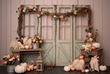 Autumn Floral Pumpkin Styled Window Backdrop BRP9-197