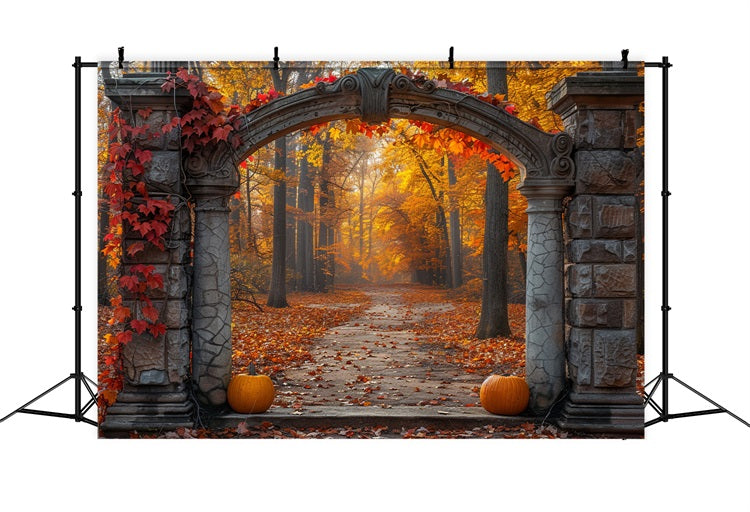 Mystical Autumn Archway Golden Foliage Backdrop BRP9-207