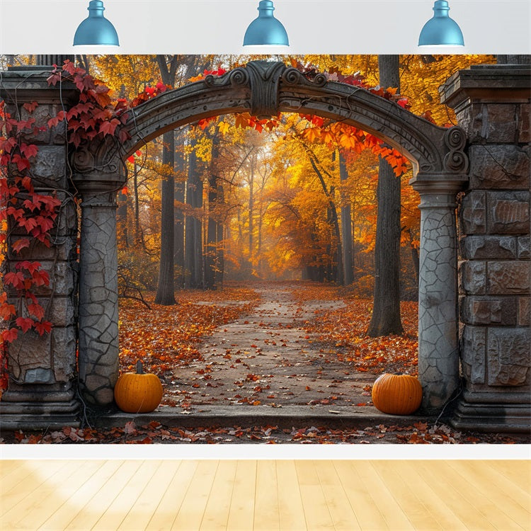 Mystical Autumn Archway Golden Foliage Backdrop BRP9-207