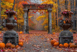 Enchanted Autumn Forest Stone Columns Backdrop BRP9-208